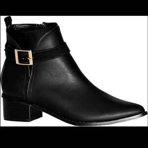 Sz 8 WIDE FIT Black Micah Ankle Bootie NEW by City Chic NWT